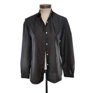 Vintage 70's or 80's Fay's Closet Sheer Black Button Up Blouse Size 9/10